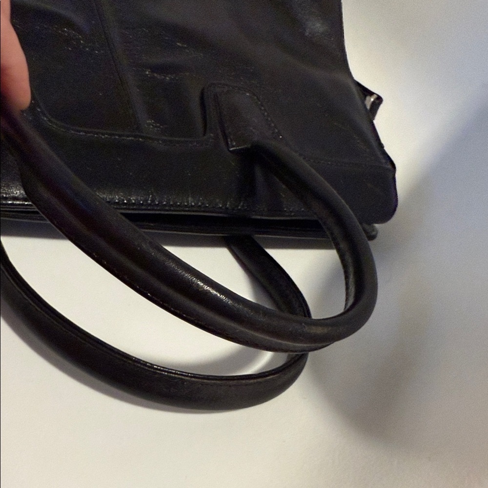 Elegant Black Leather Briefcase Messenger Laptop Executive bag shoulder strap - Picture 14 of 16